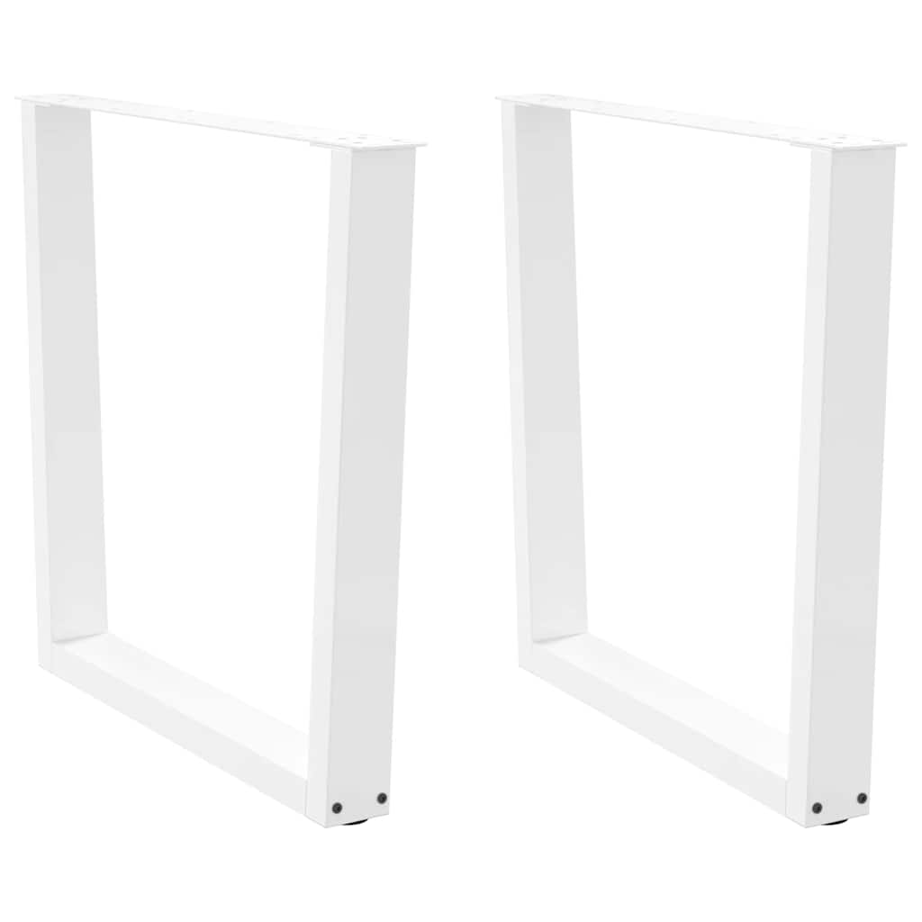 Gambe per tavolo da pranzo forma V 2 pz bianche 80x(72-73,3) cm