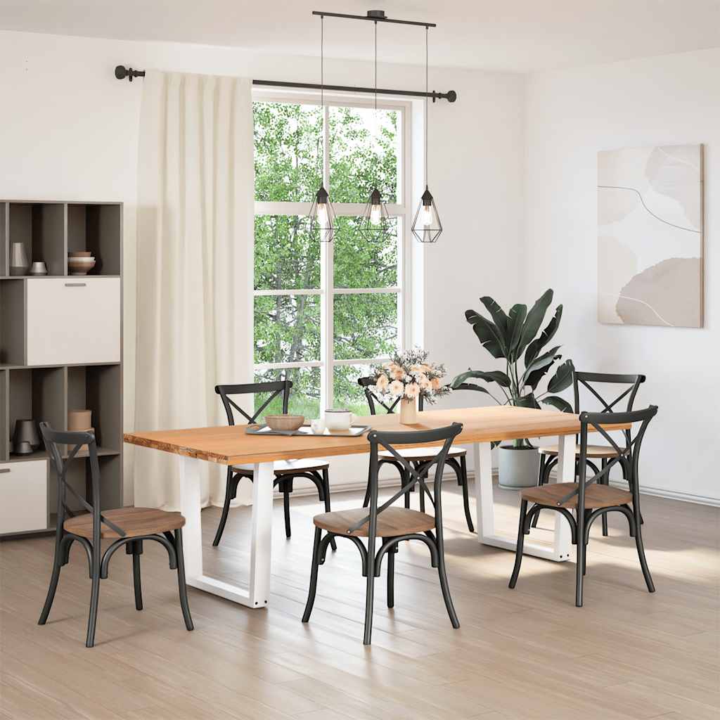 Gambe per tavolo da pranzo a forma di V 2 pz bianche 80x(72-73,3) cm in acciaio - homemem39