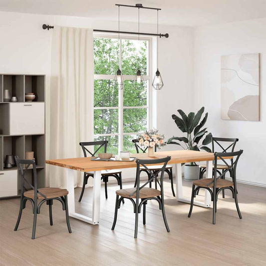 Gambe per tavolo da pranzo a forma di V 2 pz bianche 80x(72-73,3) cm in acciaio - homemem39