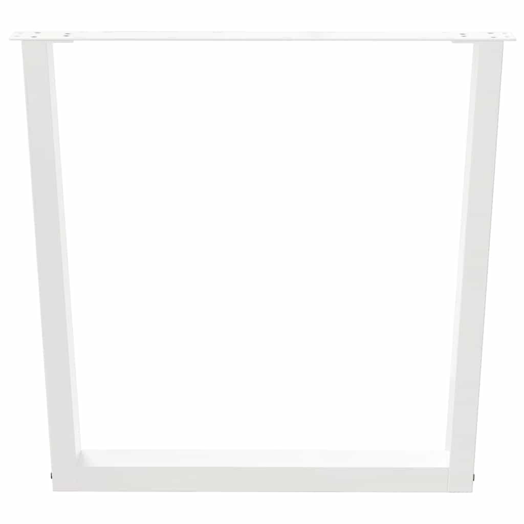 Gambe per tavolo da pranzo a forma di V 2 pz bianche 80x(72-73,3) cm in acciaio - homemem39