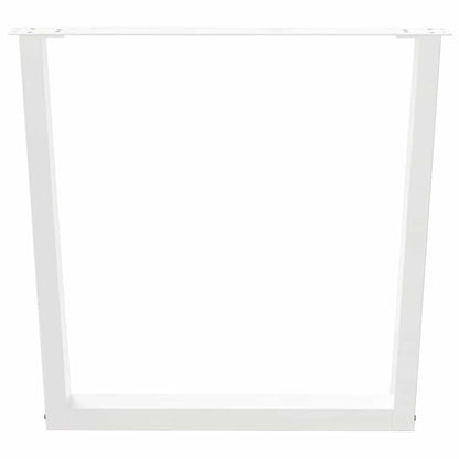Gambe per tavolo da pranzo a forma di V 2 pz bianche 80x(72-73,3) cm in acciaio - homemem39