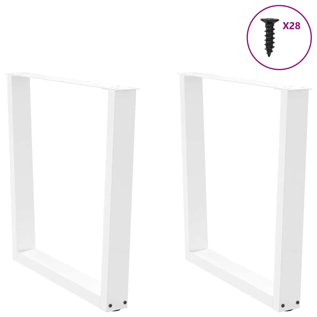Gambe per tavolo da pranzo forma V 2 pz bianche 80x(72-73,3) cm