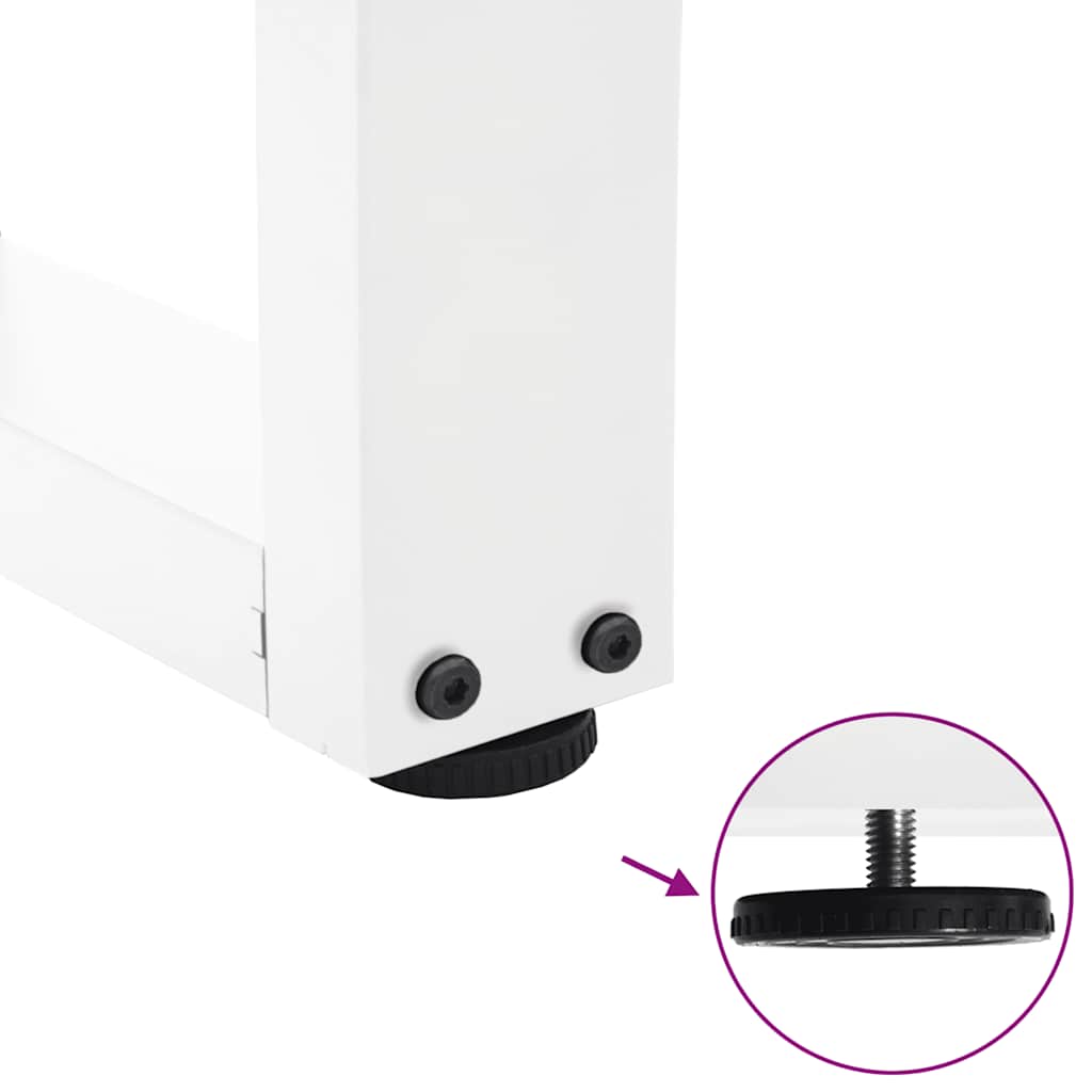 Gambe per tavolo da pranzo a forma di V 2 pz bianche 80x(72-73,3) cm in acciaio - homemem39