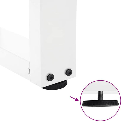 Gambe per tavolo da pranzo a forma di V 2 pz bianche 80x(72-73,3) cm in acciaio - homemem39