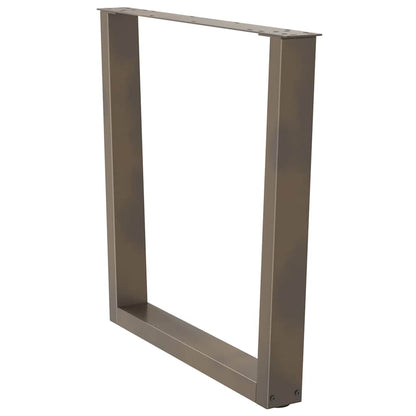 Gambe per tavolo da pranzo a forma di V 2 pz in acciaio naturale 80x(72-73,3) cm - homemem39