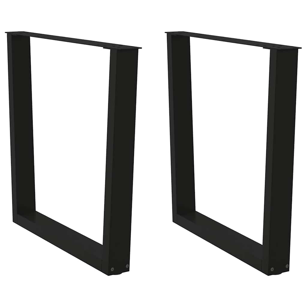 Gambe per tavolo da pranzo forma V 2 pz nere 90x(72-73,3) cm