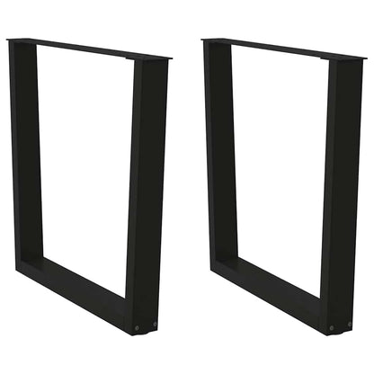 Gambe per tavolo da pranzo forma V 2 pz nere 90x(72-73,3) cm