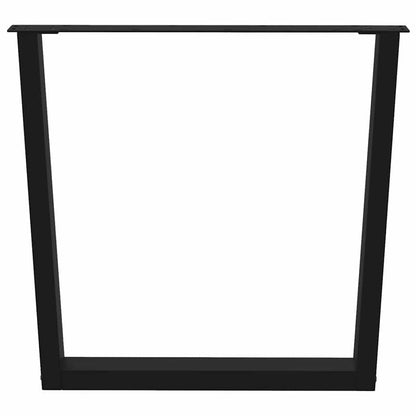 Gambe per tavolo da pranzo forma V 2 pz nere 90x(72-73,3) cm