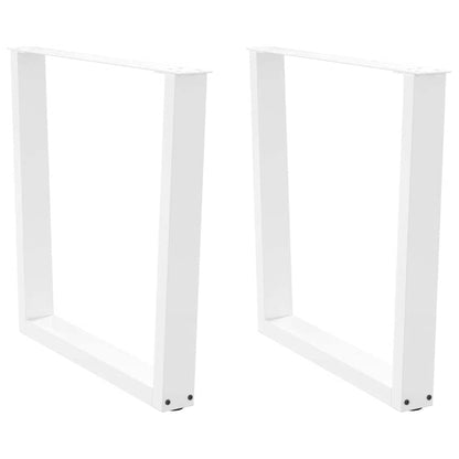 Gambe per tavolo da pranzo forma V 2 pz bianche 90x(72-73,3) cm
