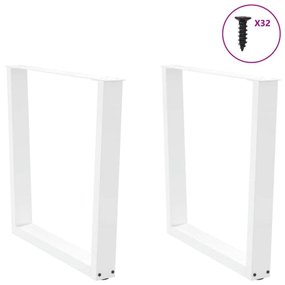 Gambe per tavolo da pranzo forma V 2 pz bianche 90x(72-73,3) cm