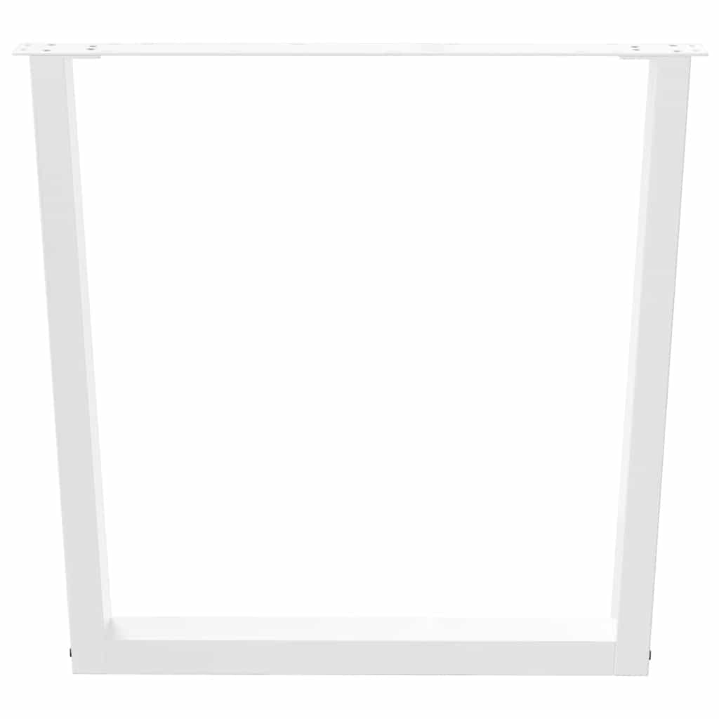 Gambe per tavolo da pranzo a forma di V 2 pz bianche 90x(72-73,3) cm in acciaio - homemem39