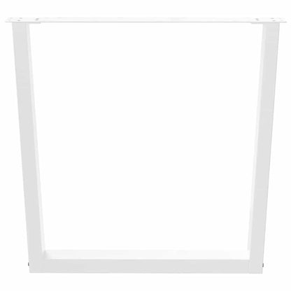 Gambe per tavolo da pranzo a forma di V 2 pz bianche 90x(72-73,3) cm in acciaio - homemem39