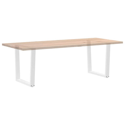 Gambe per tavolo da pranzo forma V 2 pz bianche 90x(72-73,3) cm