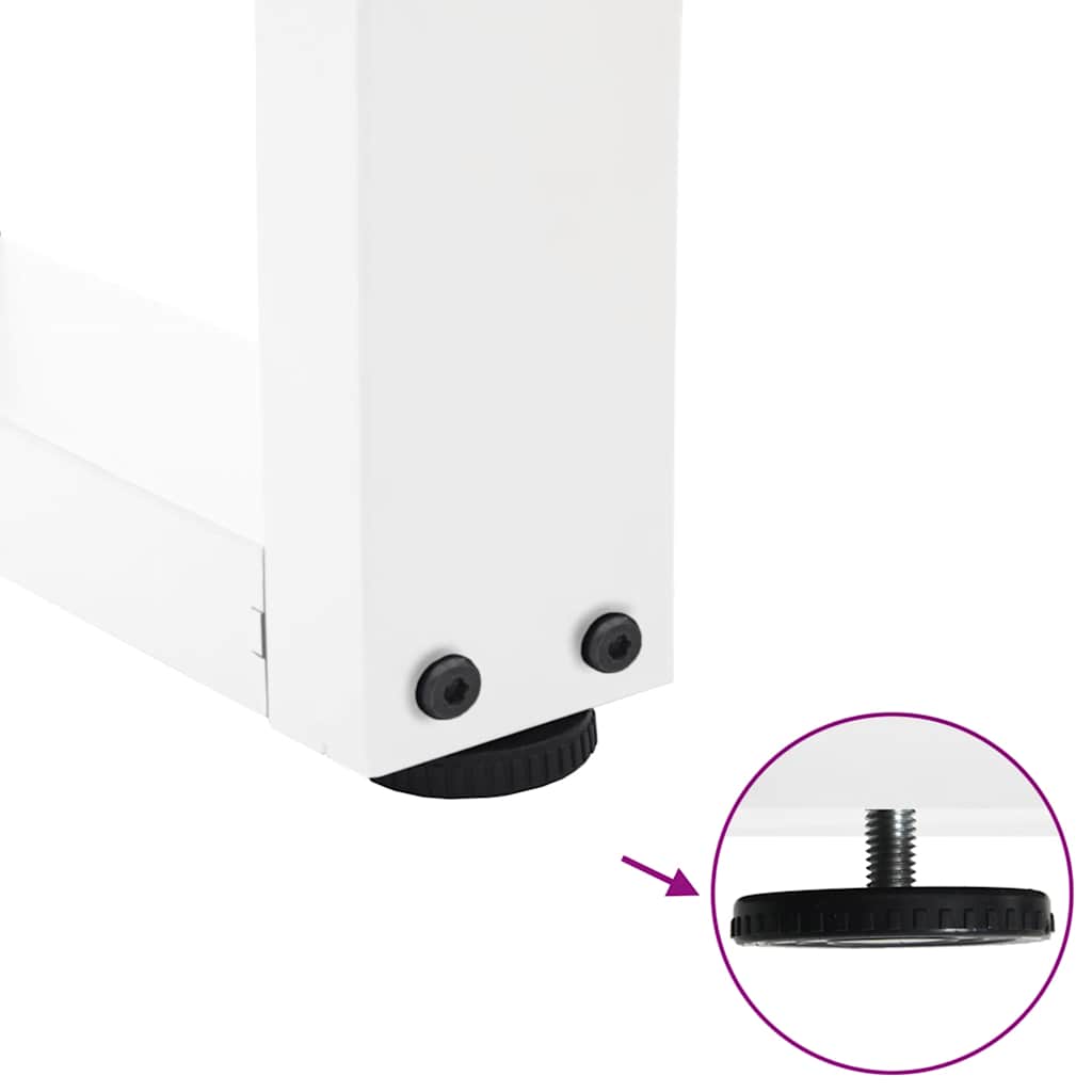 Gambe per tavolo da pranzo a forma di V 2 pz bianche 90x(72-73,3) cm in acciaio - homemem39