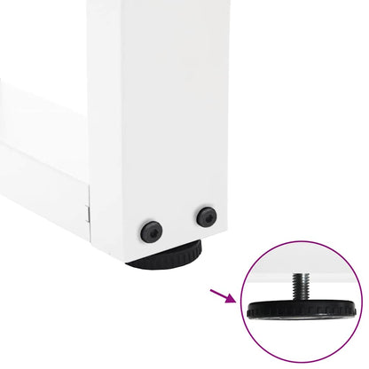 Gambe per tavolo da pranzo a forma di V 2 pz bianche 90x(72-73,3) cm in acciaio - homemem39