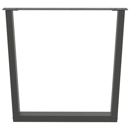Gambe per tavolo da pranzo a forma di V 2 pz Antracite 90x(72-73,3) cm Acciaio