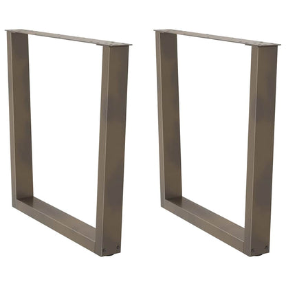 Gambe per tavolo da pranzo forma V 2 pz naturale 90x(72-73,3)cm