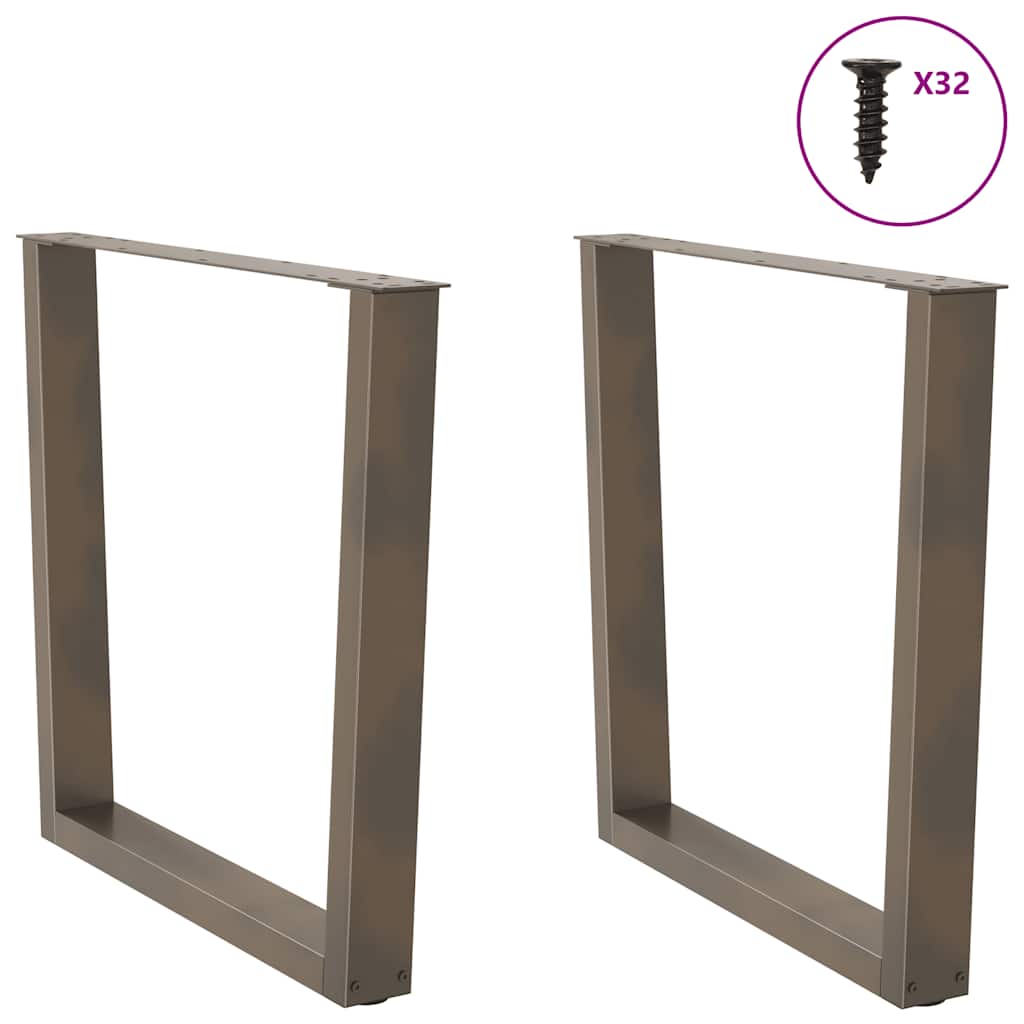 Gambe per tavolo da pranzo forma V 2 pz naturale 90x(72-73,3)cm