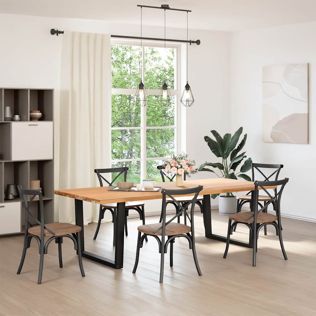 Gambe per tavolo da pranzo a forma di V 2 pz nere 100x(72-73,3) cm in acciaio - homemem39