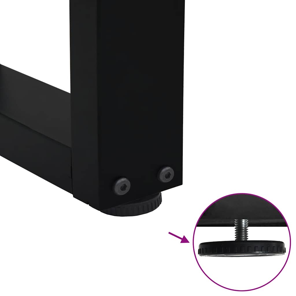 Gambe per tavolo da pranzo forma V 2 pz nere 100x(72-73,3) cm