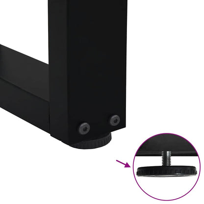 Gambe per tavolo da pranzo forma V 2 pz nere 100x(72-73,3) cm