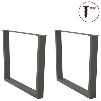 Gambe per tavolo da pranzo a forma di V 2 pz Antracite 100x(72-73,3) cm Acciaio