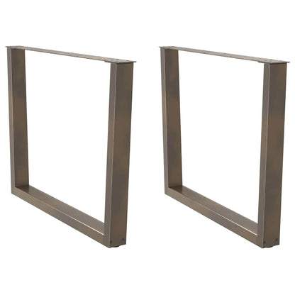Gambe tavolo da pranzo forma V 2 pz naturale 100x(72-73,3) cm