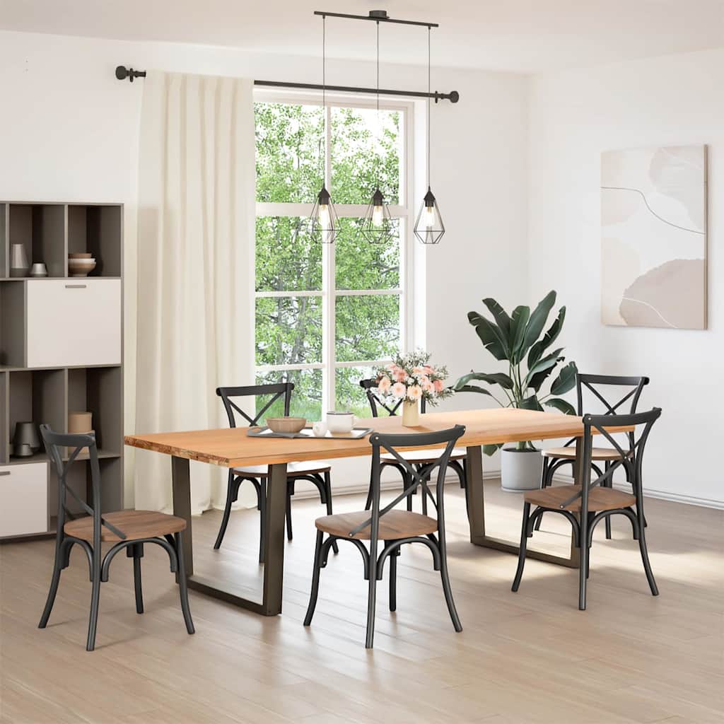 Gambe per tavolo da pranzo a forma di V 2 pz in acciaio naturale 100x(72-73,3) cm - homemem39