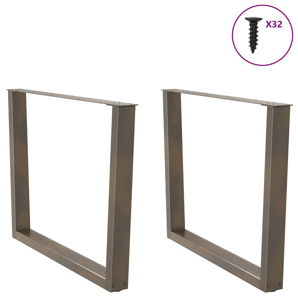 Gambe tavolo da pranzo forma V 2 pz naturale 100x(72-73,3) cm