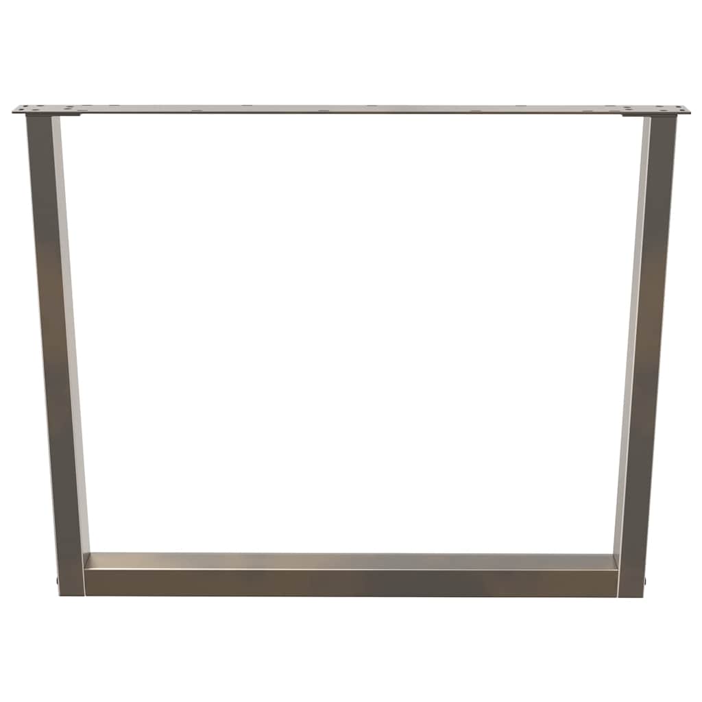 Gambe per tavolo da pranzo a forma di V 2 pz in acciaio naturale 100x(72-73,3) cm - homemem39