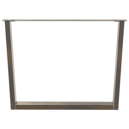 Gambe per tavolo da pranzo a forma di V 2 pz in acciaio naturale 100x(72-73,3) cm - homemem39