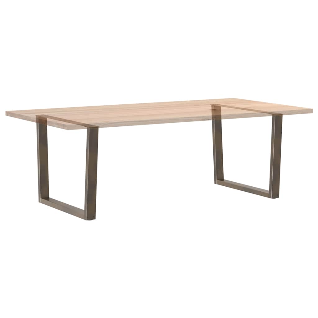 Gambe per tavolo da pranzo a forma di V 2 pz in acciaio naturale 100x(72-73,3) cm - homemem39