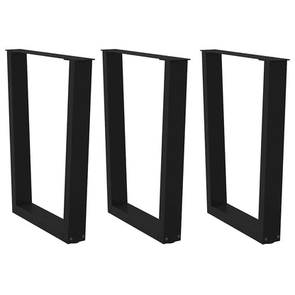 Gambe per tavolo da pranzo forma V 3 pz nere 90x(72-73,3)