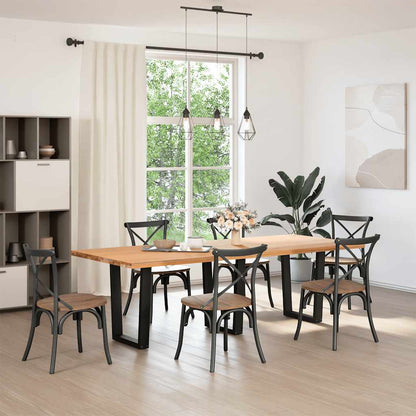 Gambe per tavolo da pranzo a forma di V 3 pz nere 70x(72-73,3) cm in acciaio