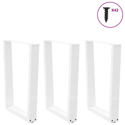 Gambe per tavolo da pranzo forma V 3 pz bianche 70x(72-73,3) cm