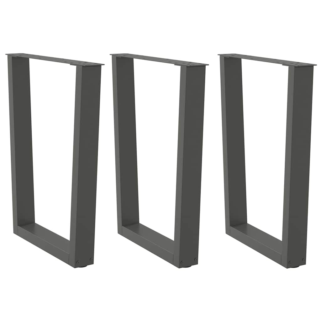 Gambe tavolo da pranzo forma V 3 pz Antracite 70x(72-73,3) cm