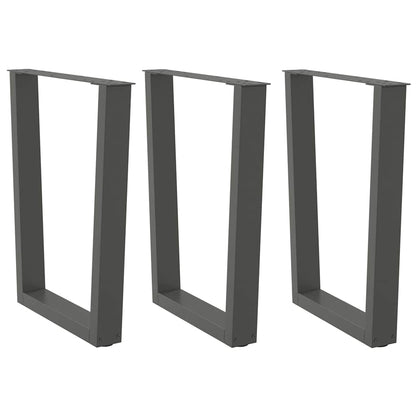 Gambe tavolo da pranzo forma V 3 pz Antracite 70x(72-73,3) cm