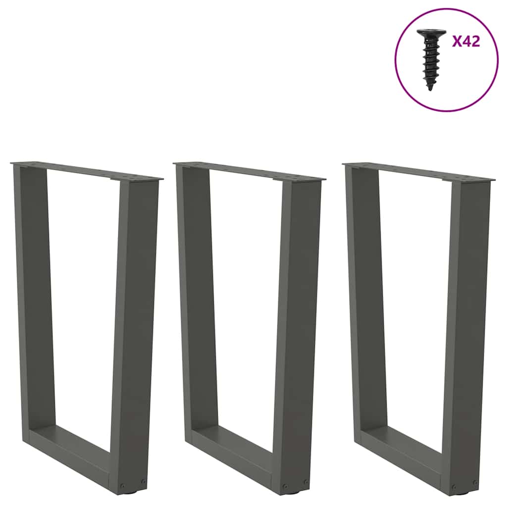 Gambe per tavolo da pranzo a forma di V 3 pz Antracite 70x(72-73,3) cm Acciaio | homemem39
