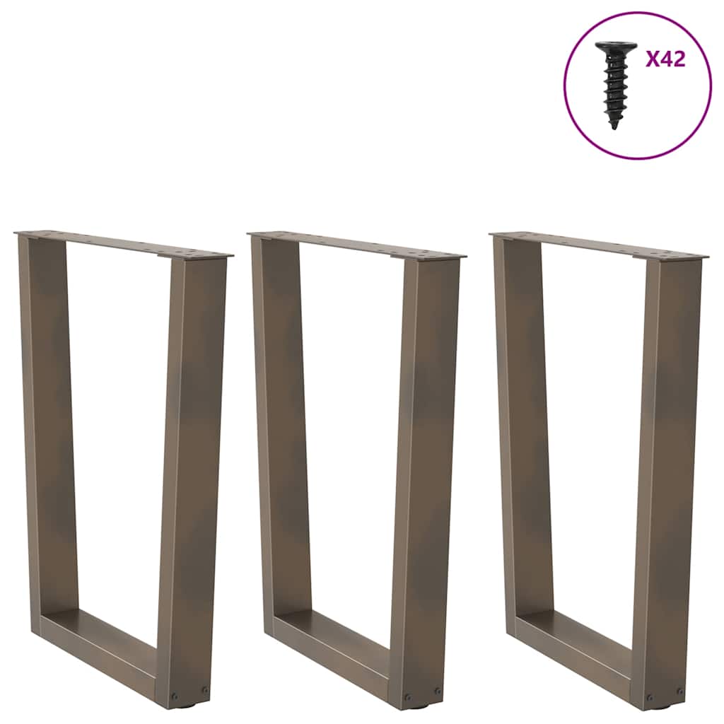 Gambe per tavolo da pranzo forma V 3 pz naturale 70x(72-73,3)cm