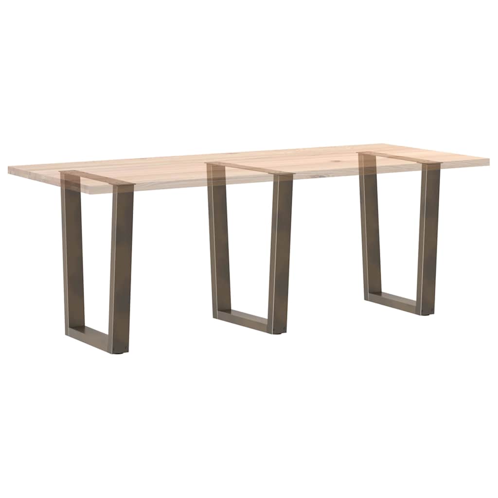 Gambe per tavolo da pranzo a forma di V 3 pz in acciaio naturale 70x(72-73,3) cm | homemem39