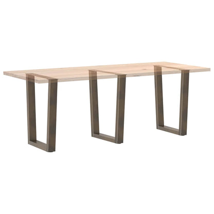 Gambe per tavolo da pranzo a forma di V 3 pz in acciaio naturale 70x(72-73,3) cm | homemem39