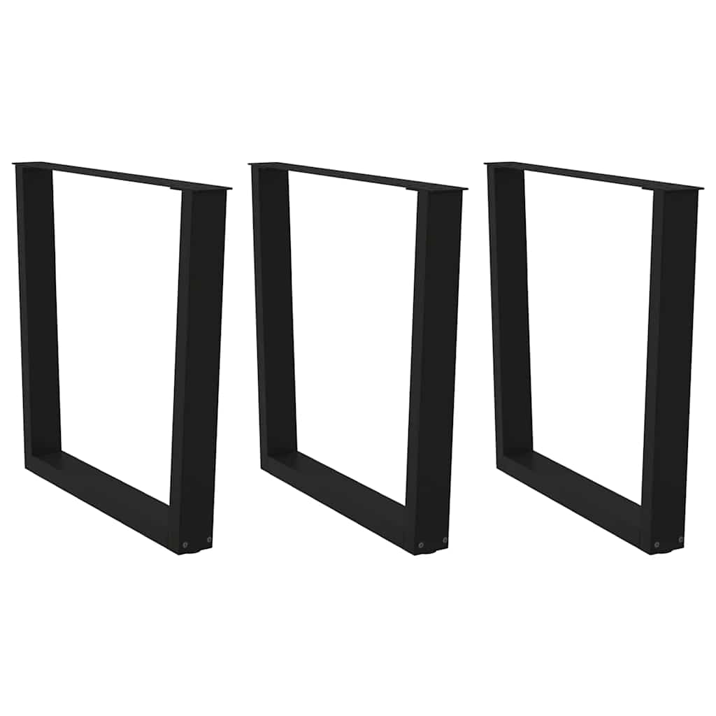Gambe per tavolo da pranzo forma V 3 pz nere 90x(72-73,3)