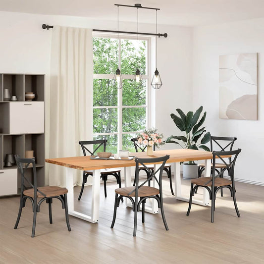 Gambe per tavolo da pranzo a forma di V 3 pz bianche 80x(72-73,3) cm in acciaio | homemem39