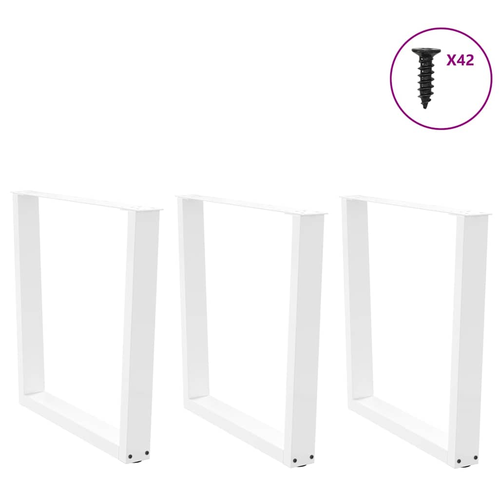 Gambe per tavolo da pranzo forma V 3 pz bianche 80x(72-73,3) cm