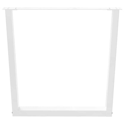 Gambe per tavolo da pranzo a forma di V 3 pz bianche 80x(72-73,3) cm in acciaio | homemem39