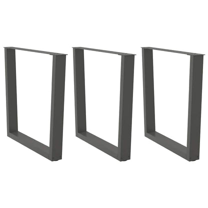Gambe tavolo da pranzo forma V 3 pz Antracite 80x(72-73,3) cm