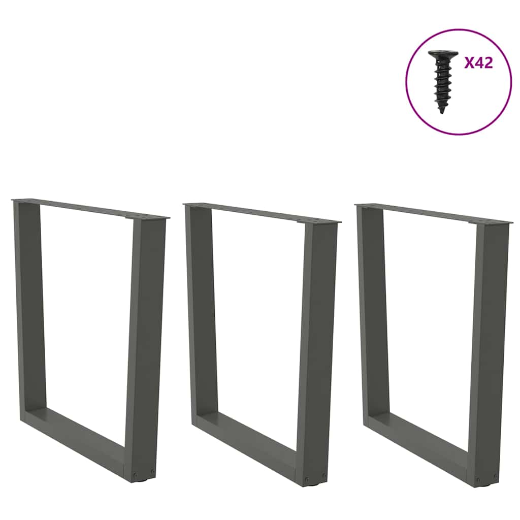 Gambe tavolo da pranzo forma V 3 pz Antracite 80x(72-73,3) cm