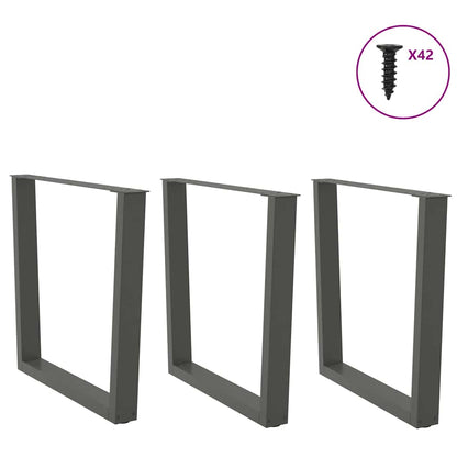 Gambe tavolo da pranzo forma V 3 pz Antracite 80x(72-73,3) cm