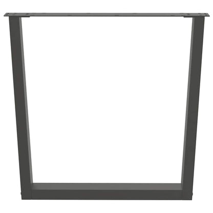 Gambe tavolo da pranzo forma V 3 pz Antracite 80x(72-73,3) cm