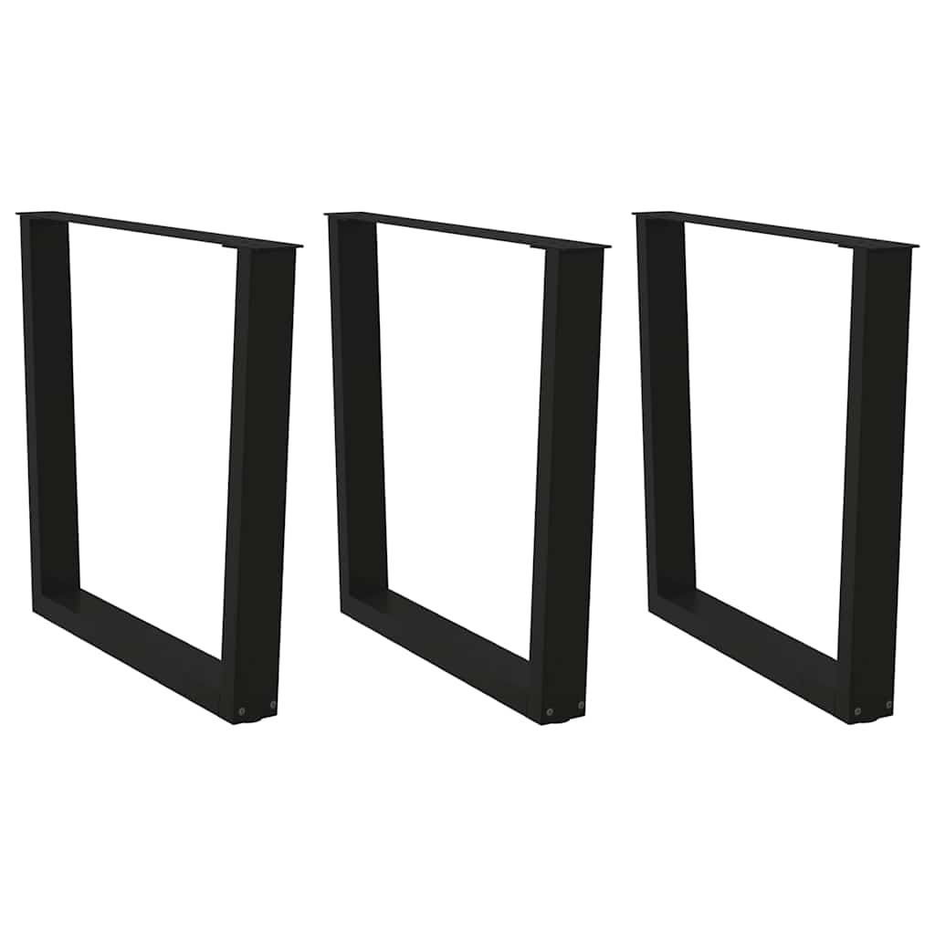 Gambe per tavolo da pranzo forma V 3 pz nere 90x(72-73,3)